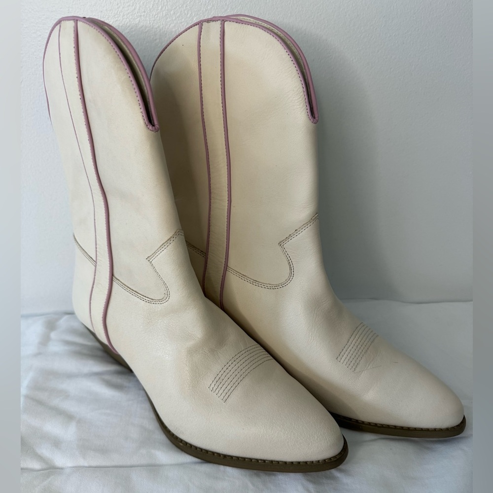 Free people Cream and Pink Women's Boots - Picture 2 of 5